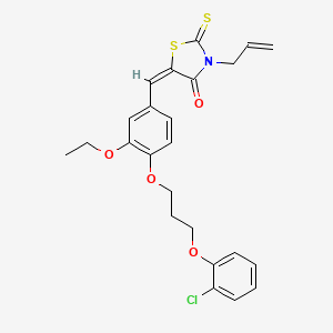 molecular formula C24H24ClNO4S2 B5277536 (5E)-5-[[4-[3-(2-chlorophenoxy)propoxy]-3-ethoxyphenyl]methylidene]-3-prop-2-enyl-2-sulfanylidene-1,3-thiazolidin-4-one 