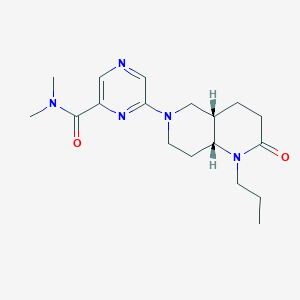 N,N-dimethyl-6-[(4aS*,8aR*)-2-oxo-1-propyloctahydro-1,6-naphthyridin-6(2H)-yl]pyrazine-2-carboxamide