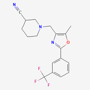 1-({5-methyl-2-[3-(trifluoromethyl)phenyl]-1,3-oxazol-4-yl}methyl)piperidine-3-carbonitrile