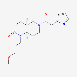 molecular formula C17H26N4O3 B5277588 (4aS*,8aR*)-1-(3-methoxypropyl)-6-(1H-pyrazol-1-ylacetyl)octahydro-1,6-naphthyridin-2(1H)-one 