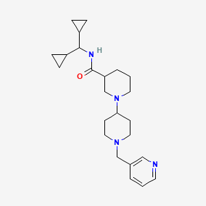 molecular formula C24H36N4O B5277625 N-(dicyclopropylmethyl)-1'-(pyridin-3-ylmethyl)-1,4'-bipiperidine-3-carboxamide 