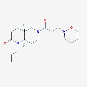 molecular formula C18H31N3O3 B5277626 (4aS*,8aR*)-6-[3-(1,2-oxazinan-2-yl)propanoyl]-1-propyloctahydro-1,6-naphthyridin-2(1H)-one 