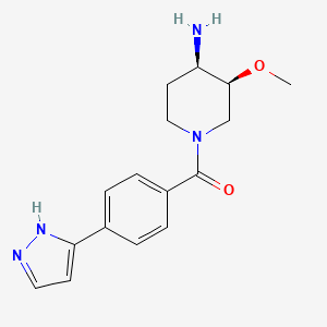 (3S*,4R*)-3-methoxy-1-[4-(1H-pyrazol-3-yl)benzoyl]piperidin-4-amine