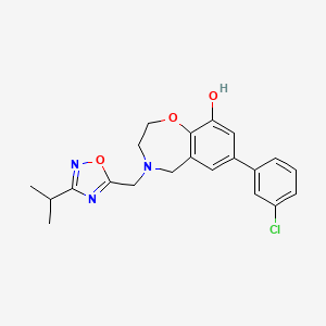 7-(3-chlorophenyl)-4-[(3-isopropyl-1,2,4-oxadiazol-5-yl)methyl]-2,3,4,5-tetrahydro-1,4-benzoxazepin-9-ol