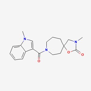 molecular formula C19H23N3O3 B5277658 3-methyl-8-[(1-methyl-1H-indol-3-yl)carbonyl]-1-oxa-3,8-diazaspiro[4.6]undecan-2-one 