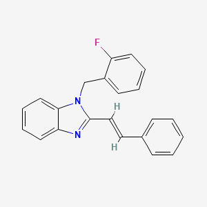 1-[(2-FLUOROPHENYL)METHYL]-2-[(1E)-2-PHENYLETHENYL]-1H-1,3-BENZODIAZOLE