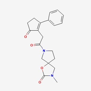 3-methyl-7-[(5-oxo-2-phenyl-1-cyclopenten-1-yl)acetyl]-1-oxa-3,7-diazaspiro[4.4]nonan-2-one