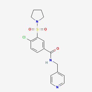 molecular formula C17H18ClN3O3S B5277764 4-chloro-N-(pyridin-4-ylmethyl)-3-(pyrrolidin-1-ylsulfonyl)benzamide 