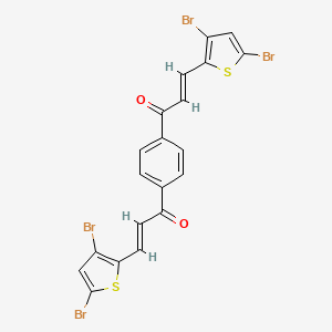 (E)-3-(3,5-dibromothiophen-2-yl)-1-[4-[(E)-3-(3,5-dibromothiophen-2-yl)prop-2-enoyl]phenyl]prop-2-en-1-one