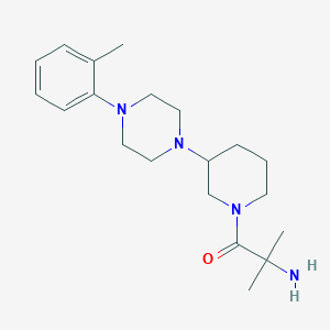 molecular formula C20H32N4O B5277788 (1,1-dimethyl-2-{3-[4-(2-methylphenyl)-1-piperazinyl]-1-piperidinyl}-2-oxoethyl)amine dihydrochloride 