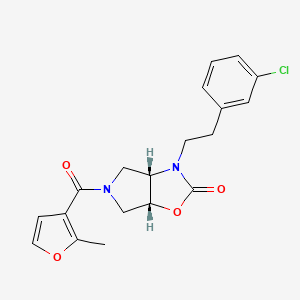 (3aS*,6aR*)-3-[2-(3-chlorophenyl)ethyl]-5-(2-methyl-3-furoyl)hexahydro-2H-pyrrolo[3,4-d][1,3]oxazol-2-one