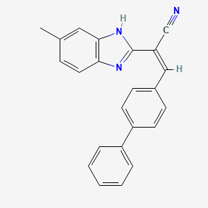 (Z)-2-(6-methyl-1H-benzimidazol-2-yl)-3-(4-phenylphenyl)prop-2-enenitrile