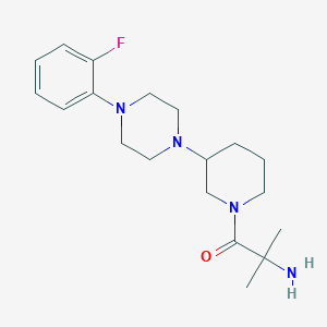 molecular formula C19H29FN4O B5277833 (2-{3-[4-(2-fluorophenyl)-1-piperazinyl]-1-piperidinyl}-1,1-dimethyl-2-oxoethyl)amine dihydrochloride 