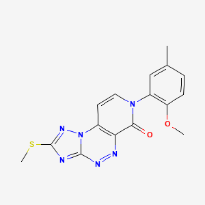 molecular formula C16H14N6O2S B5277873 7-(2-methoxy-5-methylphenyl)-2-(methylsulfanyl)pyrido[4,3-e][1,2,4]triazolo[5,1-c][1,2,4]triazin-6(7H)-one 