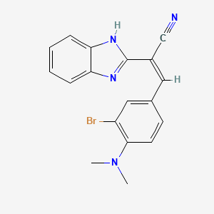 molecular formula C18H15BrN4 B5277885 (Z)-2-(1H-benzimidazol-2-yl)-3-[3-bromo-4-(dimethylamino)phenyl]prop-2-enenitrile 