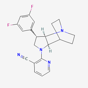 molecular formula C21H20F2N4 B5277892 2-[(2R*,3S*,6R*)-3-(3,5-difluorophenyl)-1,5-diazatricyclo[5.2.2.0~2,6~]undec-5-yl]nicotinonitrile 