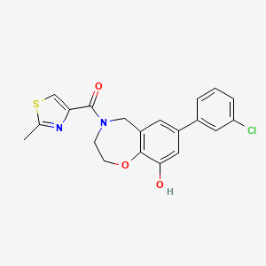 7-(3-chlorophenyl)-4-[(2-methyl-1,3-thiazol-4-yl)carbonyl]-2,3,4,5-tetrahydro-1,4-benzoxazepin-9-ol