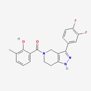 [3-(3,4-Difluorophenyl)-1,4,6,7-tetrahydropyrazolo[4,3-c]pyridin-5-yl]-(2-hydroxy-3-methylphenyl)methanone