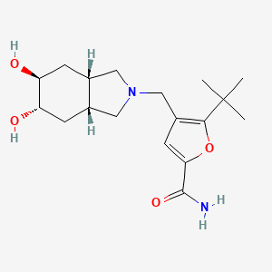 5-tert-butyl-4-{[(3aR*,5S*,6S*,7aS*)-5,6-dihydroxyoctahydro-2H-isoindol-2-yl]methyl}-2-furamide