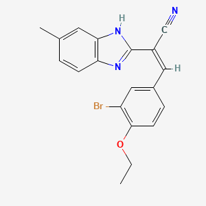 (Z)-3-(3-bromo-4-ethoxyphenyl)-2-(6-methyl-1H-benzimidazol-2-yl)prop-2-enenitrile