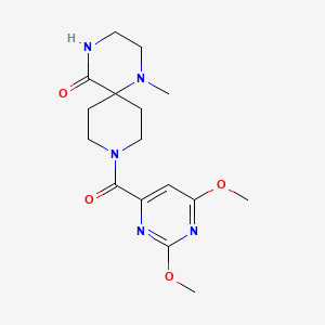 9-[(2,6-dimethoxypyrimidin-4-yl)carbonyl]-1-methyl-1,4,9-triazaspiro[5.5]undecan-5-one