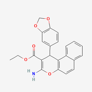 ETHYL 3-AMINO-1-(2H-1,3-BENZODIOXOL-5-YL)-1H-BENZO[F]CHROMENE-2-CARBOXYLATE