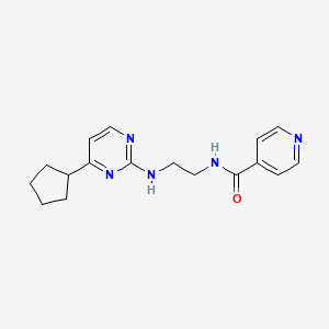 N-{2-[(4-cyclopentylpyrimidin-2-yl)amino]ethyl}isonicotinamide