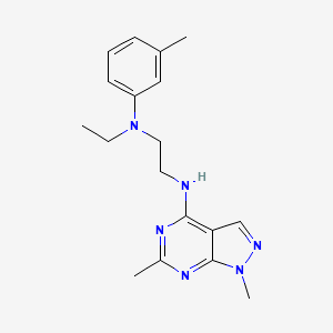 (1,6-dimethyl-1H-pyrazolo[3,4-d]pyrimidin-4-yl){2-[ethyl(3-methylphenyl)amino]ethyl}amine