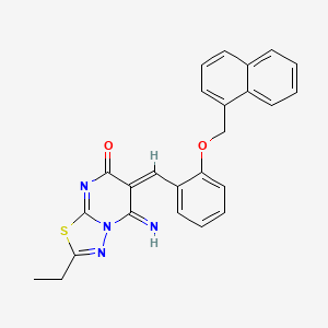 (6E)-2-ethyl-5-imino-6-[2-(naphthalen-1-ylmethoxy)benzylidene]-5,6-dihydro-7H-[1,3,4]thiadiazolo[3,2-a]pyrimidin-7-one