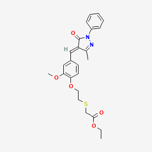 ethyl [(2-{2-methoxy-4-[(3-methyl-5-oxo-1-phenyl-1,5-dihydro-4H-pyrazol-4-ylidene)methyl]phenoxy}ethyl)thio]acetate