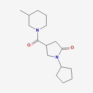 molecular formula C16H26N2O2 B5278105 1-cyclopentyl-4-[(3-methylpiperidin-1-yl)carbonyl]pyrrolidin-2-one 