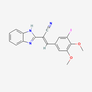 (2E)-2-(1H-benzimidazol-2-yl)-3-(3-iodo-4,5-dimethoxyphenyl)prop-2-enenitrile