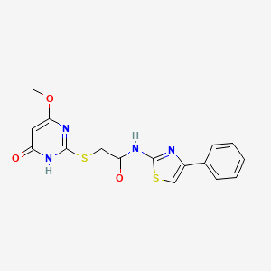 2-[(4-methoxy-6-oxo-1,6-dihydropyrimidin-2-yl)sulfanyl]-N-(4-phenyl-1,3-thiazol-2-yl)acetamide