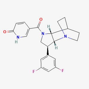 molecular formula C21H21F2N3O2 B5278201 5-{[(2R*,3S*,6R*)-3-(3,5-difluorophenyl)-1,5-diazatricyclo[5.2.2.0~2,6~]undec-5-yl]carbonyl}-2(1H)-pyridinone 