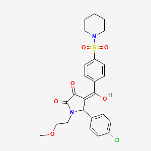 5-(4-chlorophenyl)-3-hydroxy-1-(2-methoxyethyl)-4-[4-(1-piperidinylsulfonyl)benzoyl]-1,5-dihydro-2H-pyrrol-2-one