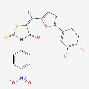 5-{[5-(3-chloro-4-fluorophenyl)-2-furyl]methylene}-3-(4-nitrophenyl)-2-thioxo-1,3-thiazolidin-4-one