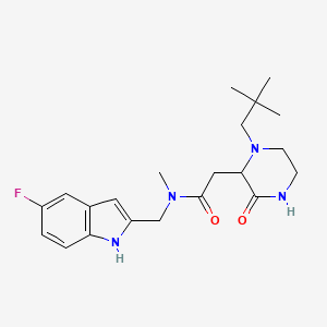 2-[1-(2,2-dimethylpropyl)-3-oxo-2-piperazinyl]-N-[(5-fluoro-1H-indol-2-yl)methyl]-N-methylacetamide