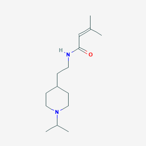 molecular formula C15H28N2O B5278300 N-[2-(1-isopropylpiperidin-4-yl)ethyl]-3-methylbut-2-enamide 