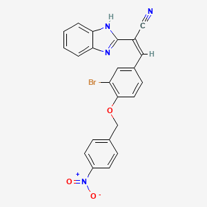 (Z)-2-(1H-benzimidazol-2-yl)-3-[3-bromo-4-[(4-nitrophenyl)methoxy]phenyl]prop-2-enenitrile