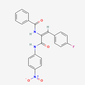 molecular formula C22H16FN3O4 B5278330 N-[(E)-1-(4-fluorophenyl)-3-(4-nitroanilino)-3-oxoprop-1-en-2-yl]benzamide 