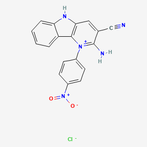 2-amino-3-cyano-1-(4-nitrophenyl)-5H-pyrido[3,2-b]indol-1-ium chloride