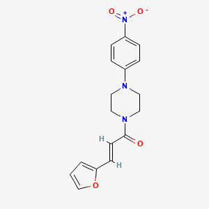 molecular formula C17H17N3O4 B5278377 (2E)-3-(furan-2-yl)-1-[4-(4-nitrophenyl)piperazin-1-yl]prop-2-en-1-one 