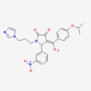 molecular formula C26H26N4O6 B5278387 3-hydroxy-1-[3-(1H-imidazol-1-yl)propyl]-4-(4-isopropoxybenzoyl)-5-(3-nitrophenyl)-1,5-dihydro-2H-pyrrol-2-one 