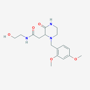 2-[1-(2,4-dimethoxybenzyl)-3-oxo-2-piperazinyl]-N-(2-hydroxyethyl)acetamide