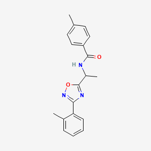 4-methyl-N-{1-[3-(2-methylphenyl)-1,2,4-oxadiazol-5-yl]ethyl}benzamide