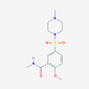 molecular formula C14H21N3O4S B5278411 2-methoxy-N-methyl-5-[(4-methyl-1-piperazinyl)sulfonyl]benzamide 