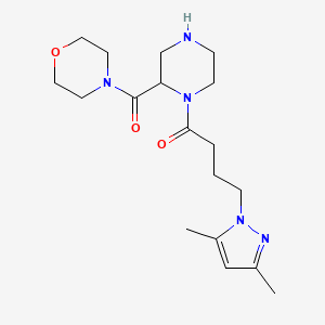 4-({1-[4-(3,5-dimethyl-1H-pyrazol-1-yl)butanoyl]-2-piperazinyl}carbonyl)morpholine