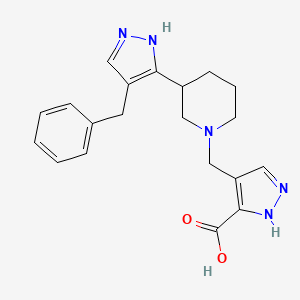 4-[[3-(4-benzyl-1H-pyrazol-5-yl)piperidin-1-yl]methyl]-1H-pyrazole-5-carboxylic acid