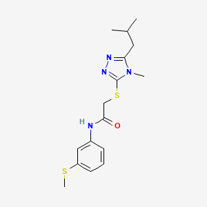 2-[[4-methyl-5-(2-methylpropyl)-1,2,4-triazol-3-yl]sulfanyl]-N-(3-methylsulfanylphenyl)acetamide