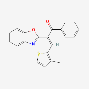 (E)-2-(1,3-benzoxazol-2-yl)-3-(3-methylthiophen-2-yl)-1-phenylprop-2-en-1-one